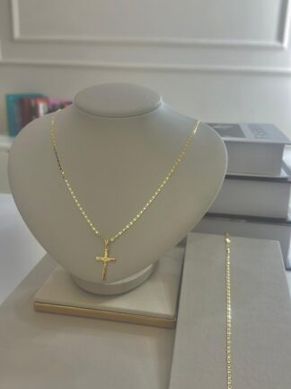 Corrente masculina Piastrini e pingente de Cruz